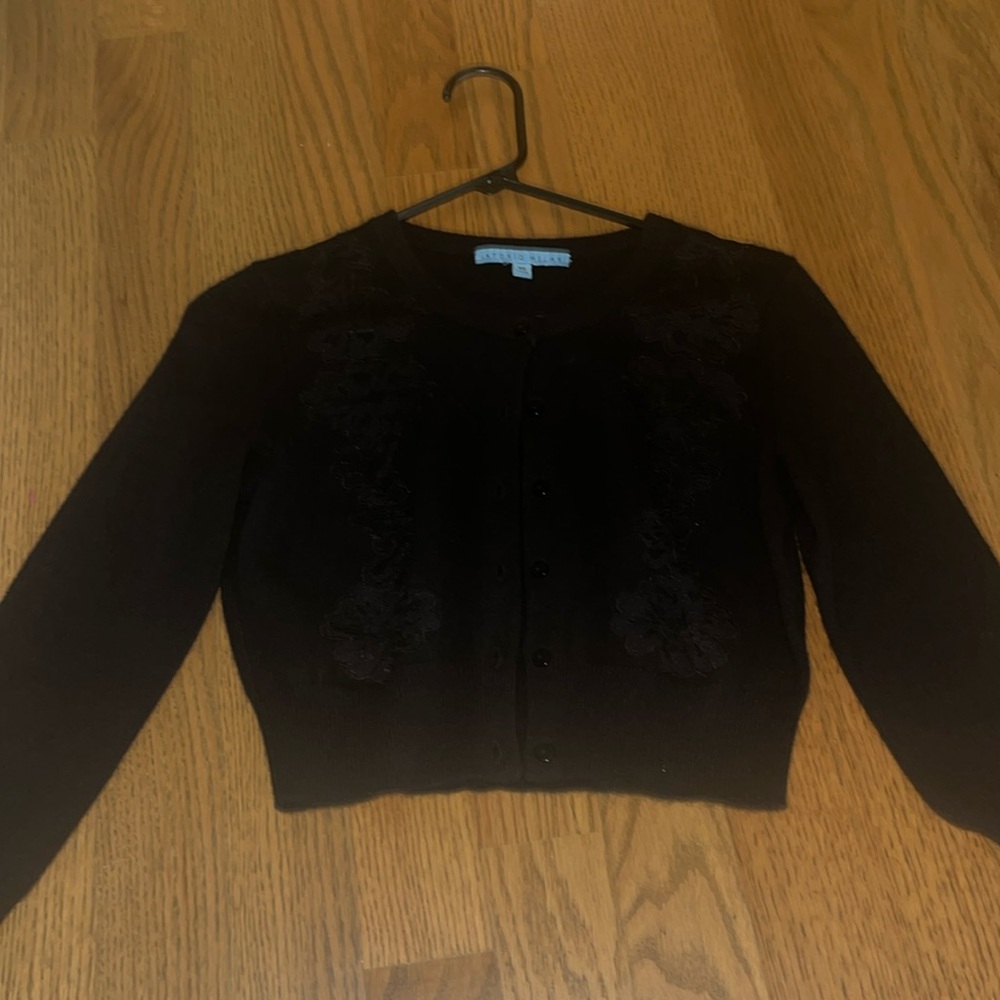 Antonio Melani XS black cropped long sleeved cardigan